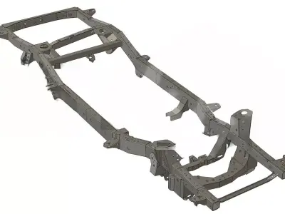 Car Chassis Frame Welding Jig and Fixture Design 3D CAD Model 3D model