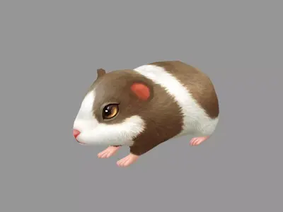 Cartoon Hamster Low-poly 3D model