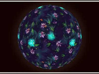 Dark Forest Flowers -- 20 TEXTURES -- Hand-painted ---PACK 1--- Texture