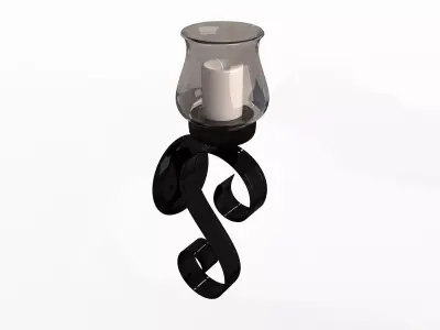Wallmounted Iron Candle Holder 01 Low-poly 3D model