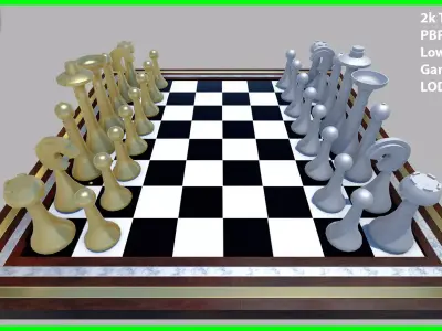 Chess Board Simple Free 3D model