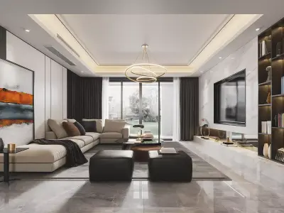 Modern Living Room Interior 3D Scene 3D model