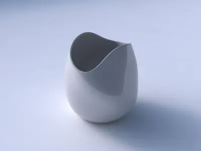 Bowl compressed and twisted smooth 3D print model