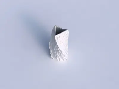 Vase twist curved tipping triangle 2 with bubbles 3D print model