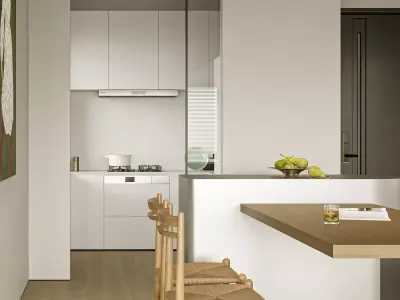 Modern living room dining room interior scenes 565 3D model