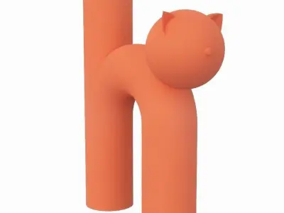 CUTE CAT VASE 3D model