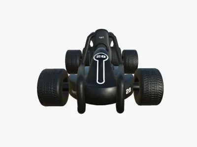 Cartoon Kart G09 Black - Vehicle Racing Design Low-poly 3D model