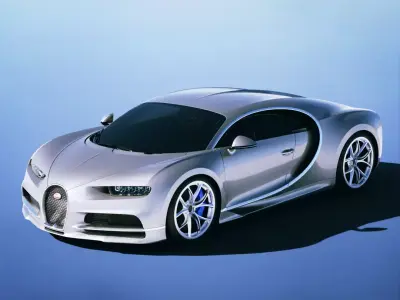 Bugatti Chiron 2016  Low-poly 3D model