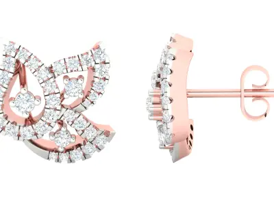 Women Earrings 3dm STL OBJ FBX Renders Details 3D print model 17