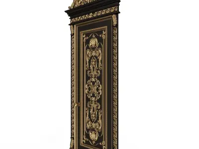 Carved Door Classic 01502 Black Low-poly 3D model