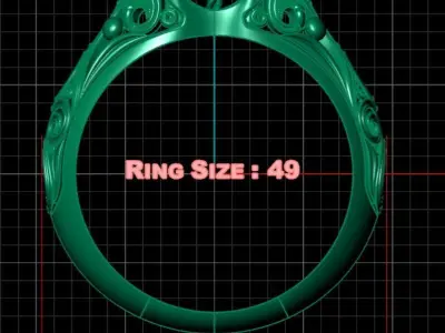 Gold Pearl Ring 3D print model