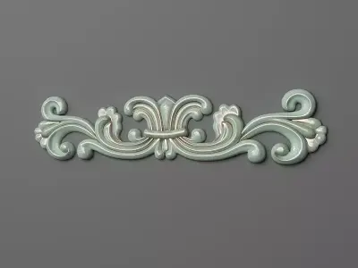 Cartouche decorative scroll 3D print model