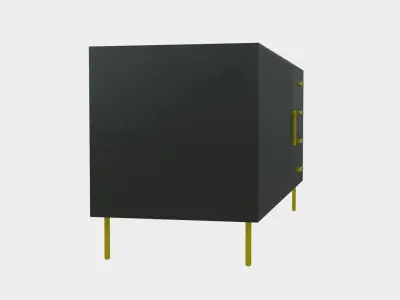 Black Modern Cabinet 3D Model  3D model