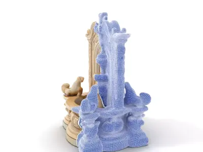 Elegant Marble Fountain model pack Low-poly 3D model