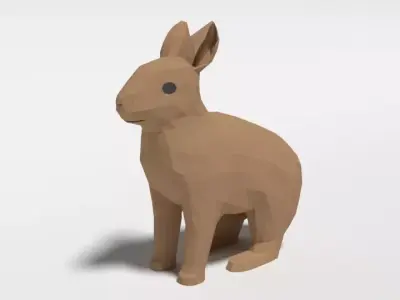 Low Poly Cartoon Rabbit Low-poly 3D model