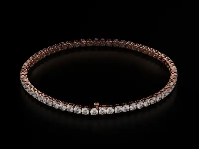 Tennic Braclet round gem 3 5mm 3D print model