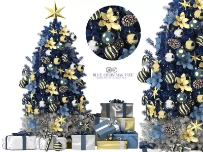 blue christmas tree 3D model