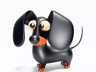 Sausage Wiener Dog toy 3D print model