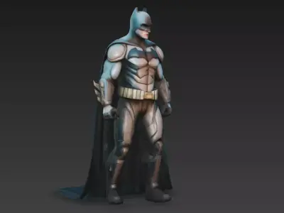 Dark Vigilante Hero Armored Caped Guardian 3D Character Model 3D model