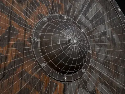 Viking War Shield YB Low-poly 3D model