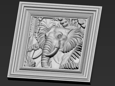 Elephant Head A35 3D print model