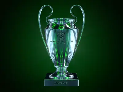 Silver Football Cup 3D model