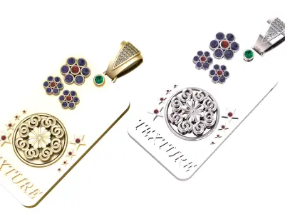 Royal Texture Medallion Pendant 3D print model