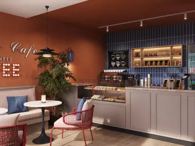 Cafe restaurant interior design 3D model