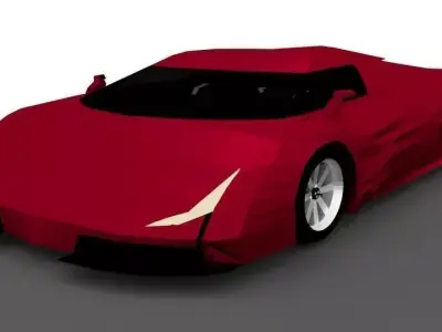 Hypercar Vision J17 Low-poly 3D model