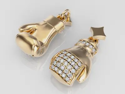 Boxing gloves pendant  3D print model