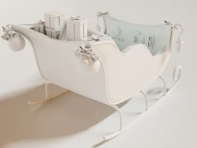 Santa Sleigh Cart 3D model