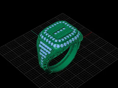 Print Ready STL 3DM  Gents Rings Diamond Men Ring  3D print model 73
