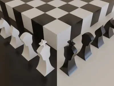 Modern chess board model 3D model