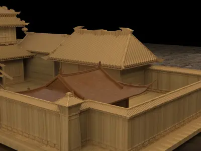 Chinese ancient courtyard  3D model