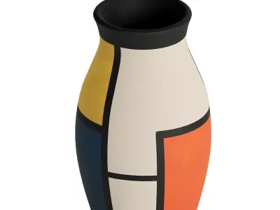 Modern Bauhaus Inspired Ceramic Vase 3D model