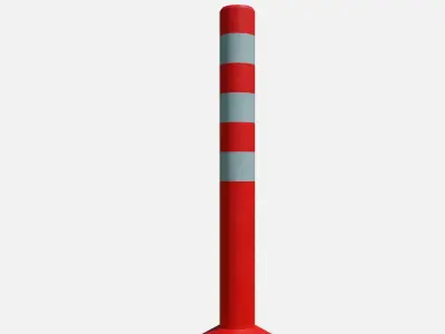 Road pole 75 cm Low-poly 3D model