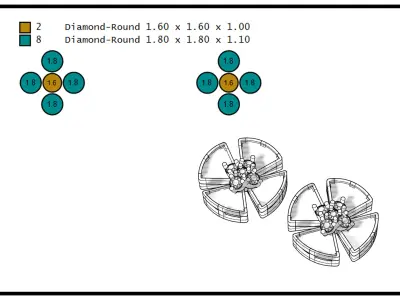 Flower model Earrings 3D print model