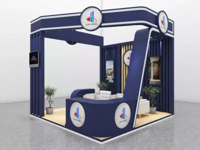 High Quality Modern Exhibition Stall 3D Model 3D model