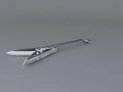Double edged blade guitar Free 3D model