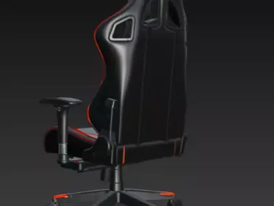 Racing Style Gaming Chair Red Black PBR 3D Model 3D model