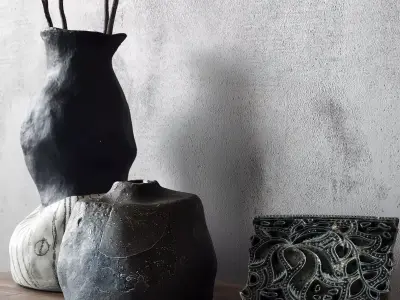 Decorative set with vases 3D model