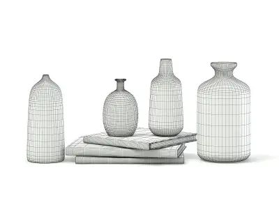 Books and Flasks 3D model