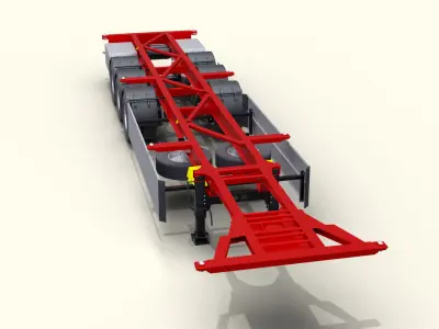 Semi Truck Cargo Container Trailer 40ft Low-poly 3D model