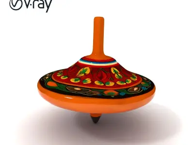 Colorful Spinning Top Model Pack Low-poly 3D model