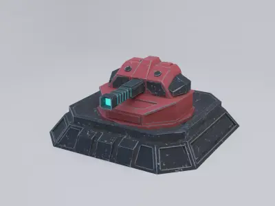 Sci-Fi Laser Turret Free low-poly 3D model