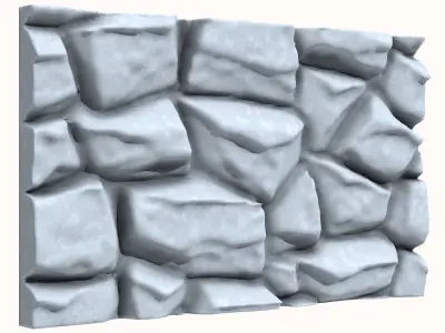 Stacked Schist Rock Wall Prop 3D model