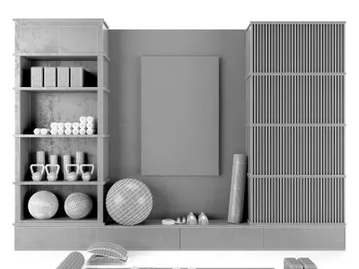Home Gym Yoga Fitness Decoration Set 061   3D model