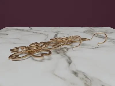 Sakura Glint Blossom of Balance 3D model for 3D print earrings 3D print model