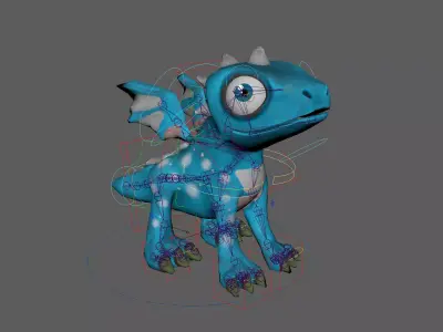 Cartoon Dragon Low-poly 3D model purchase