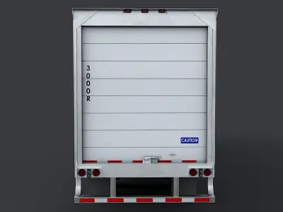 Semi trailer refrigerator Low-poly 3D model